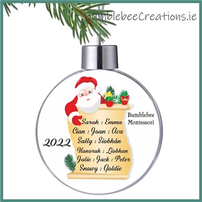 Santa List Christmas Bauble